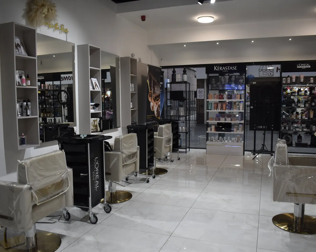 The Glam & Go salon floor in the Treaty Centre, Hounslow